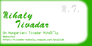 mihaly tivadar business card